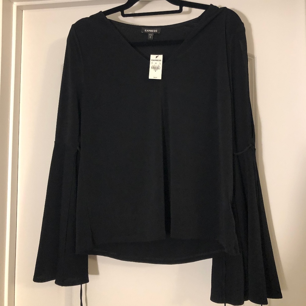Express Black Cold Shoulder Blouse